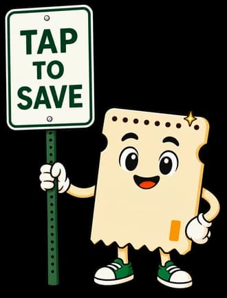 Sparky holding a Tap to save street sign.